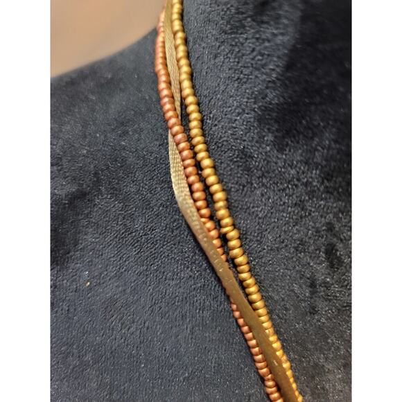 Women's Beaded Pendant Necklace With Gold Filigree Design And Lobster Clasp - Picture 5 of 7